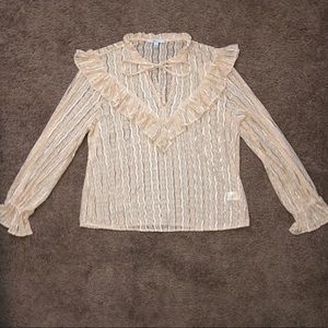 NEVER WORN SEE THROUGH BLĀSHE BLOUSE WOMEN’S L